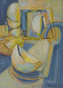 In version nine of the Three Minute Egg series, the forms of the subject re-assert themselves. You might notice that I'm paying close attention to the orchestration of my two dominant colors: blue and yellowish.