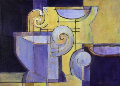 This painting is about sharing a moment with a friend. And, it's about enjoying a nice, warm cup of cappuccino. To show this is a special moment, I organized the painting using the "Golden Rule". Hence, the golden milk pitcher.