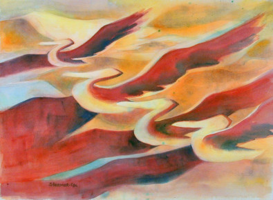 110 - Pelican Quartet, $250 (Watercolor, 11" x 15")