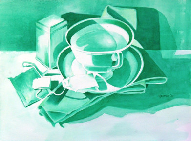 205 - Mint Tea, $450 (Watercolor, 11" x 15")