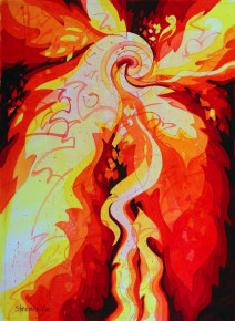 284 - Fire Dance, $450 (Watercolor, 15" x 11")