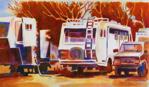 293 - Big Shade, Autumn Afternoon, $650 (Watercolor, 12" x 20.5")