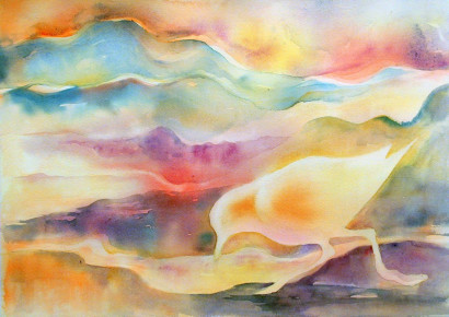 91 - Sanderling Along the Surf, $230 (Watercolor, 10" x 14")