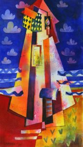 309 - Lighthouse, D9, $250 (Watercolor, 14.5" x 8")