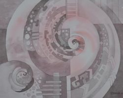 516 - Spiral Gyre 5, $500 (Watercolor, 10" x 14")
