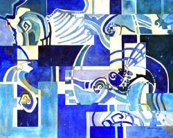 235 - Spiral Gyre, $650 (Watercolor and Acrylic, 14.5" x 21.5")