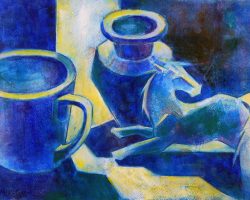 289 - Still Life with Toy Pony, D34, $250 (Mixed Media, 8.5" x 13")