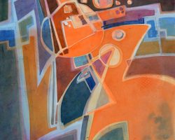 499 - Just Groovin', $450 (Watercolor & Acrylic 15" x 14")