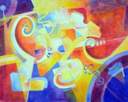 508 - When Circles and Spirals Dance, $650 (Acrylic on d'Arches 300lb Cold Press Paper)